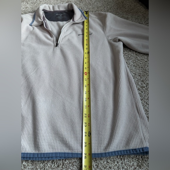 Eddie Bauer Men's Beige Waffle-Textured Fleece 1/4 Zip Pullover Size Medium - Picture 8 of 8
